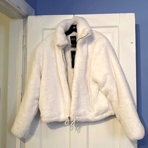 White me Jane faux fur coat medium